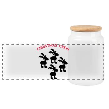 Christmas - Panoramic Cookie Jar with Wooden Lid - white - Front