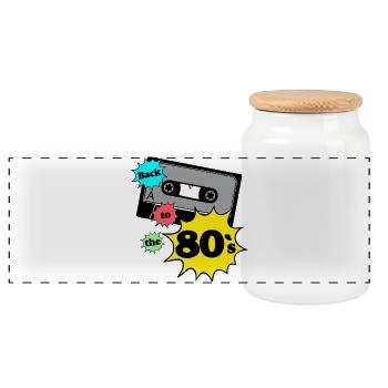 Fête des années 80, chemise amusante, années 80 retour aux années 80..(25) - Boîte à biscuits avec couvercle en bois - blanc - Devant