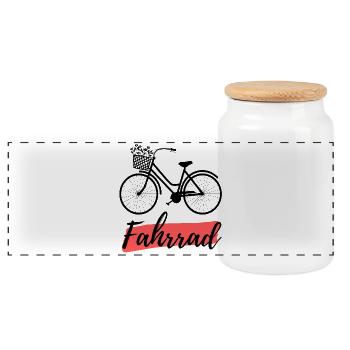 Chemise de cyclisme – I Love Cycling Design - Boîte à biscuits avec couvercle en bois - blanc - Devant