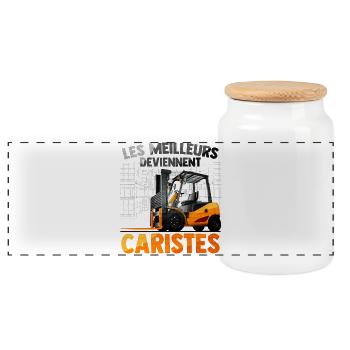 CARISTES - Boîte à biscuits avec couvercle en bois - blanc - Devant