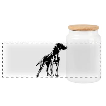 Magyar Vizsla - Panoramic Cookie Jar with Wooden Lid - white - Front
