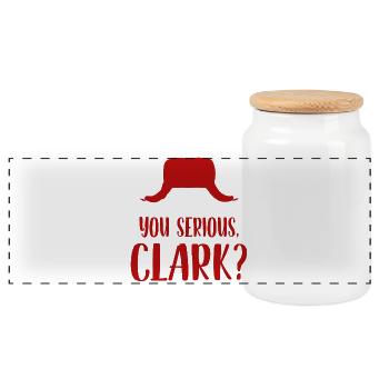 You Serious Clark - Panoramic Cookie Jar with Wooden Lid - white - Front