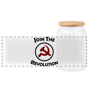Révolution socialiste - Boîte à biscuits avec couvercle en bois - blanc - Devant