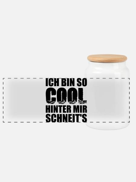 Coole Sprüche - Panorama Keksdose mit Holzdeckel - Weiß