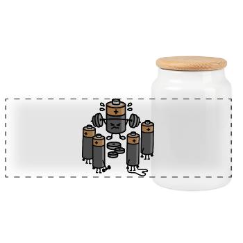 Powerlifting batterie bodybuilding deadlift formateur - Boîte à biscuits avec couvercle en bois - blanc - Devant