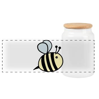 Hummel pastell - Panorama Keksdose mit Holzdeckel - Weiß - Vorne