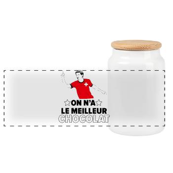 On a le meilleur chocolat suisse humour nourriture - Boîte à biscuits avec couvercle en bois - blanc - Devant
