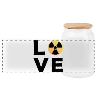 Love Cadeau Manip radio Radiologue Radiologie - Boîte à biscuits avec couvercle en bois - blanc - Devant