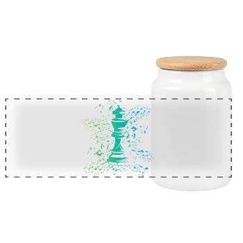 King Chess Symbol Colors Blast Club Logo - Panoramic Cookie Jar with Wooden Lid - white - Front