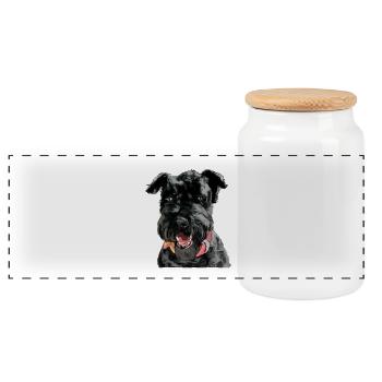 Kerry Blue Terrier - Panorama Keksdose mit Holzdeckel - Weiß - Vorne