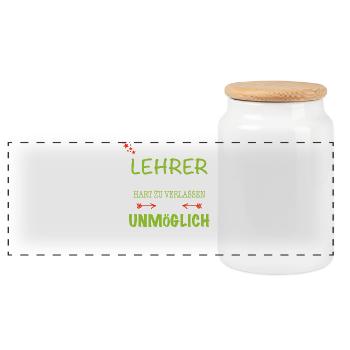 Ein großartiger Lehrer... - Panorama Keksdose mit Holzdeckel - Weiß - Vorne