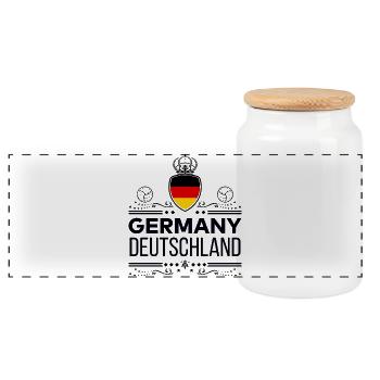 ALLEMAGNE - Boîte à biscuits avec couvercle en bois - blanc - Devant