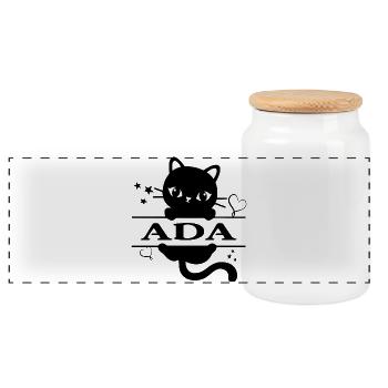 Ada T-Shirt Valentinstag Geschenkidee - Panorama Keksdose mit Holzdeckel - Weiß - Vorne