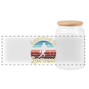 Lacrosse - Panoramic Cookie Jar with Wooden Lid - white - Front
