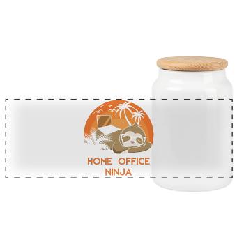 Bureau à domicile Ninja - Boîte à biscuits avec couvercle en bois - blanc - Devant