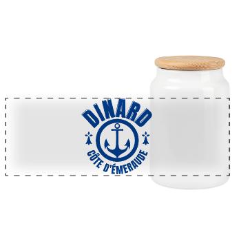Bretagne, Dinard - Boîte à biscuits avec couvercle en bois - blanc - Devant
