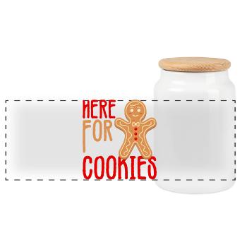T-shirt ras du cou aux biscuits au pain d’épice - Boîte à biscuits avec couvercle en bois - blanc - Devant