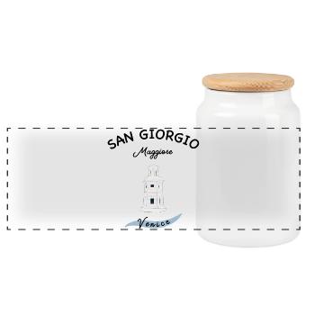 Phare de Venise, Île Majeure de San Giorgio - Boîte à biscuits avec couvercle en bois - blanc - Devant