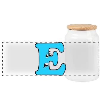 E - Boîte à biscuits avec couvercle en bois - blanc - Devant