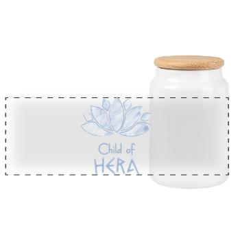 Child of Hera – Percy Jackson inspired design - Panoramic Cookie Jar with Wooden Lid - white - Front
