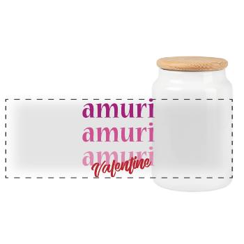 t-shirt amuri sicilian love valentine's day - Panoramic Cookie Jar with Wooden Lid - white - Front