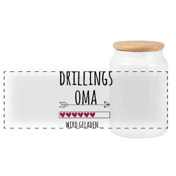werdende Drillingsoma Schwangerschaft Drillinge - Panorama Keksdose mit Holzdeckel - Weiß - Vorne