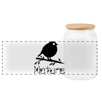 La nature se réveille (noir) - Boîte à biscuits avec couvercle en bois - blanc - Devant