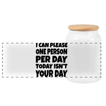 Je ne peux plaire qu’à une personne par jour. Pardon # - Boîte à biscuits avec couvercle en bois - blanc - Devant
