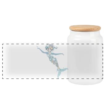 Belle sirène aux couleurs pastel fraîches - Boîte à biscuits avec couvercle en bois - blanc - Devant
