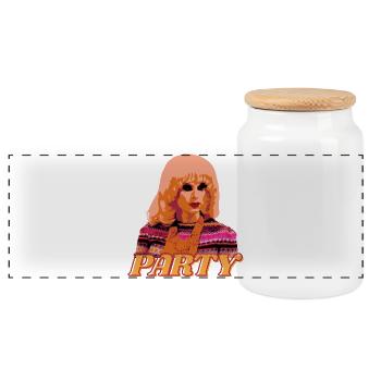 Katya Drag Queen Party Look – Pop Art Style - Boîte à biscuits avec couvercle en bois - blanc - Devant