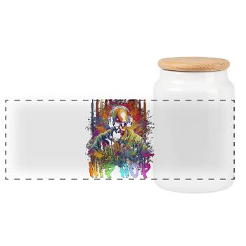 Hip Hop Graffiti - Boîte à biscuits avec couvercle en bois - blanc - Devant