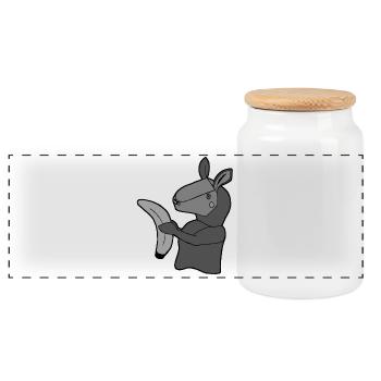 Lama mit Banane - Panorama Keksdose mit Holzdeckel - Weiß - Vorne