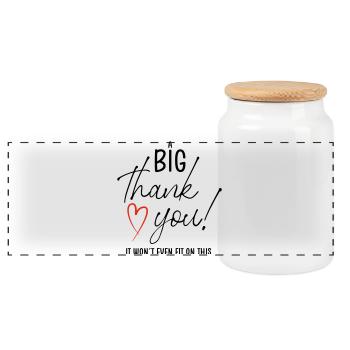 A BIG THANK YOU - Panorama Keksdose mit Holzdeckel - Weiß - Vorne