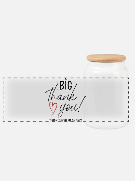 A BIG THANK YOU - Panorama Keksdose mit Holzdeckel - Weiß