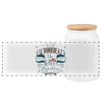Le bonheur à 2 un rêve merveilleux Mariage Couple - Boîte à biscuits avec couvercle en bois - blanc - Devant