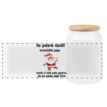 Le Père Noël n'existe Pas T-Shirt Enfant - Boîte à biscuits avec couvercle en bois - blanc - Devant
