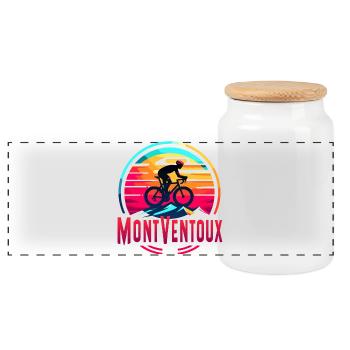 Mont Ventoux: An Epic Bike Challenge - Panoramic Cookie Jar with Wooden Lid - white - Front