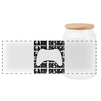 Conception de jeux - Boîte à biscuits avec couvercle en bois - blanc - Devant