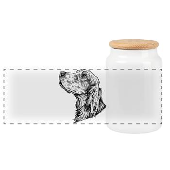 Irish Setter Portrait - Panorama Keksdose mit Holzdeckel - Weiß - Vorne