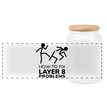 How to fix layer 8 problems IT Humor - Panoramic Cookie Jar with Wooden Lid - white - Front