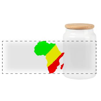 afrique - Boîte à biscuits avec couvercle en bois - blanc - Devant