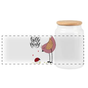 Bonjour Belle Saint-Valentin - Boîte à biscuits avec couvercle en bois - blanc - Devant