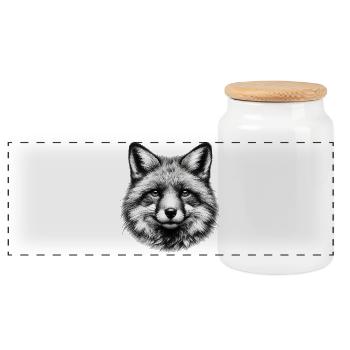 Fuchs - Panorama Keksdose mit Holzdeckel - Weiß - Vorne