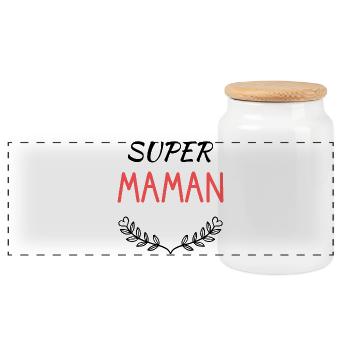 GRANNY - Panoramic Cookie Jar with Wooden Lid - white - Front
