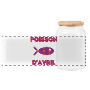POISSON. SARDINE. POISSON D'AVRIL - Boîte à biscuits avec couvercle en bois - blanc - Devant