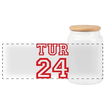 Turkey Türkei Turkiye - Panoramic Cookie Jar with Wooden Lid - white - Front