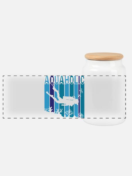 Aquaholic - Panorama Keksdose mit Holzdeckel - Weiß