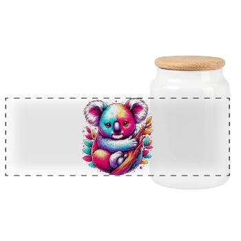 Koala - Panorama Keksdose mit Holzdeckel - Weiß - Vorne
