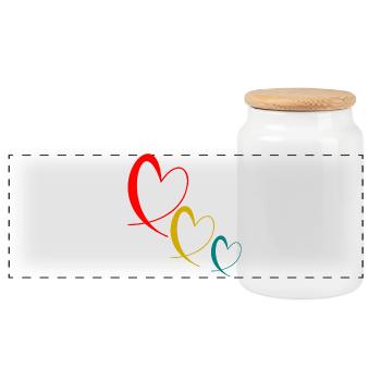 DAD. FATHER'S DAY. HAPPY FATHER'S DAY. HAPPY BIRTHDAY. - Panoramic Cookie Jar with Wooden Lid - white - Front