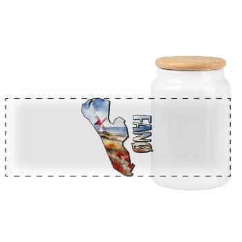 Carte aquarelle Fanø - Boîte à biscuits avec couvercle en bois - blanc - Devant